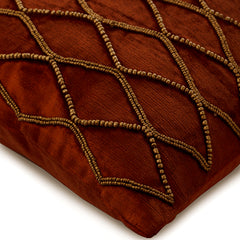 Sumac Gold - Rust Velvet Decorative Euro Sham