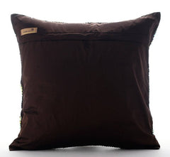 Supernova Green Silk Throw Pillow Cover