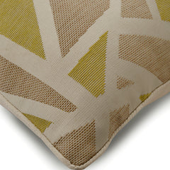 Tangled Trellis - Yellow Jacquard Art Silk Throw Pillow Cover