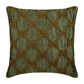 Tarnished Gold Beaded Throw Pillow Cover