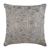 Taupe Carnival - Silver Cotton Linen Decorative Euro Sham