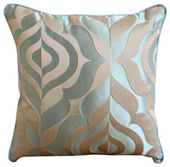 Teal Luxury - Teal Blue Jacquard Weave Decorative Euro Sham