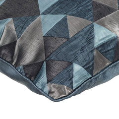 Teal Origami - Teal Blue Jacquard Silk Throw Pillow Cover
