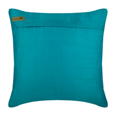 Teal Waves - Teal Blue Art Silk Decorative Euro Sham