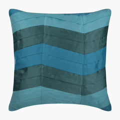 Teal Waves - Teal Blue Art Silk Decorative Euro Sham