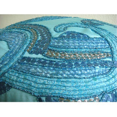 Tides Blue Sequins Throw Pillow Cover