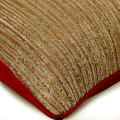 Toasted Coral Gold - Gold Jacquard Silk Decorative Euro Sham