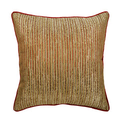 Toasted Coral Gold - Gold Jacquard Silk Decorative Euro Sham