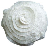 Vintage Ruffles - Crushed Art Silk Ivory Decorative Round Pillow Cover