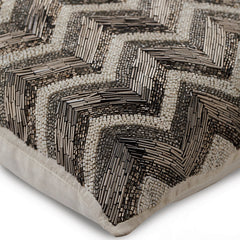 Trellis Night Beaded Throw Pillow Cover