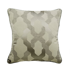 Trellis Shine - Gray Jacquard Silk Decorative Euro Sham