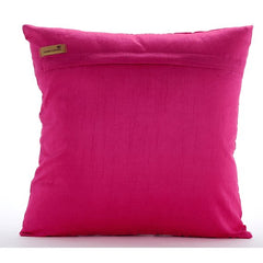Tulip Twirl - Pink Art Silk Throw Pillow Cover
