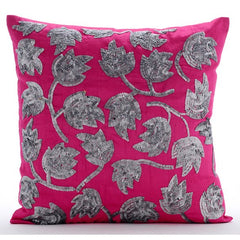 Tulip Twirl - Pink Art Silk Decorative Euro Sham