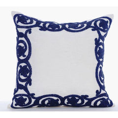 Turkish Border - White Art Silk Decorative Euro Sham