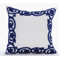 Turkish Border - White Art Silk Decorative Euro Sham