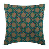 Turquoise Chase Beaded Silk Throw Pillow Cover
