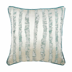 Undecided - Teal Blue Jacquard Silk Decorative Euro Sham