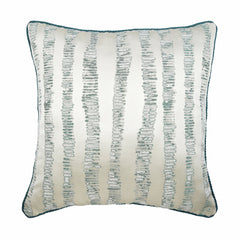 Undecided - Teal Blue Jacquard Silk Decorative Euro Sham