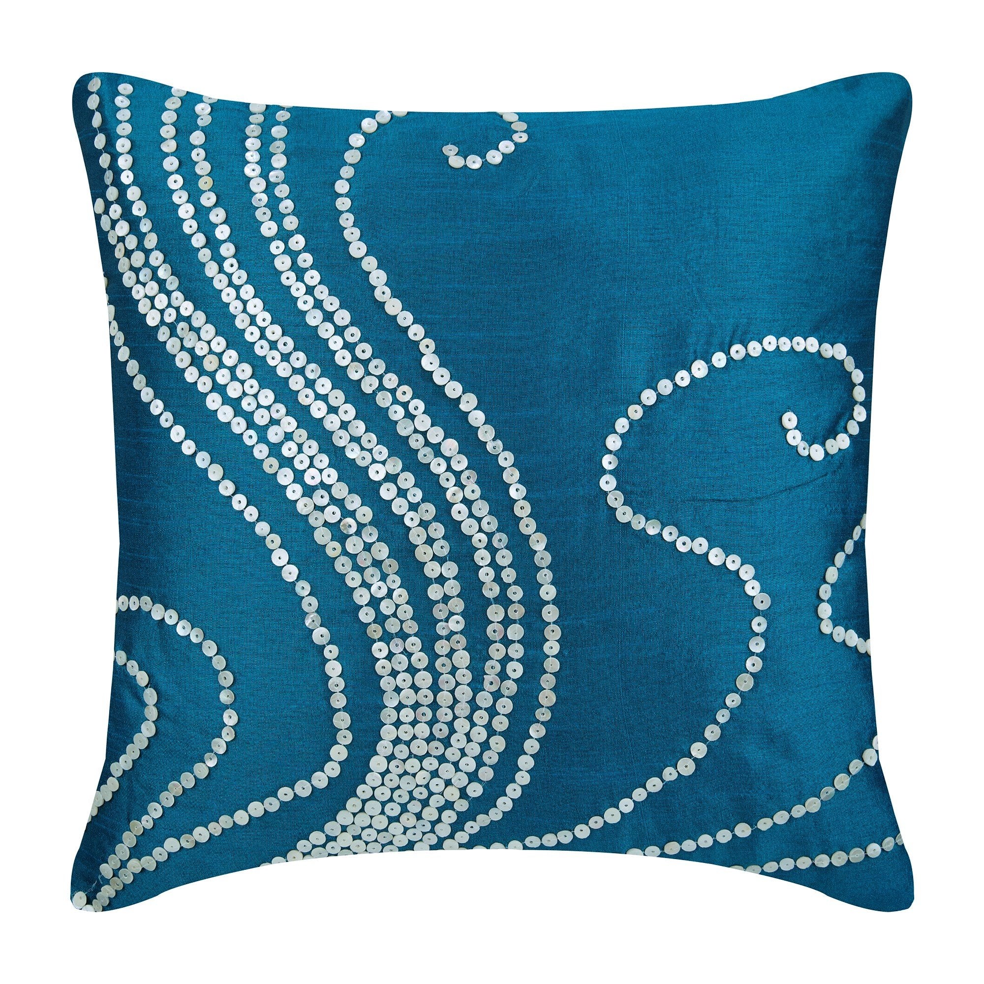 Undersea Magic Blue Silk Euro Sham Cover