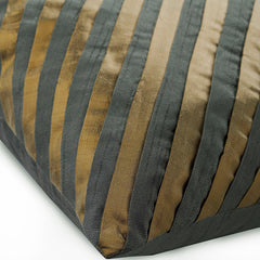 Unfolding Grey Copper - Gray Art Silk Throw Pillow Cover