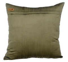 Unfolding Olive Copper - Olive Green Art Silk Decorative Euro Sham