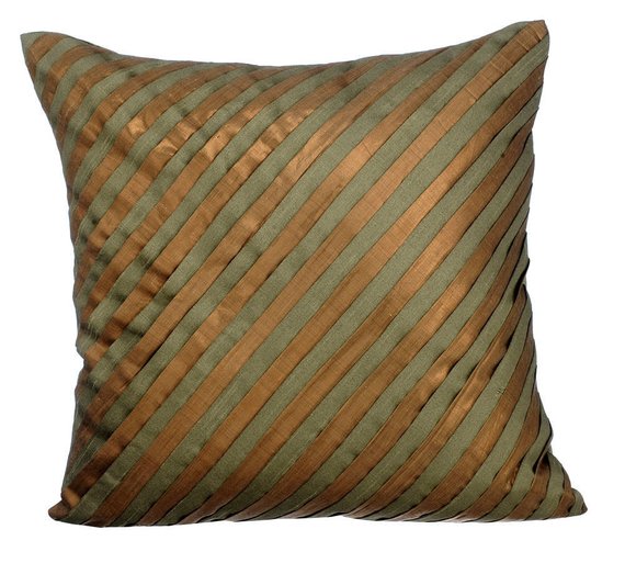 Unfolding Olive Copper Pillow Cover