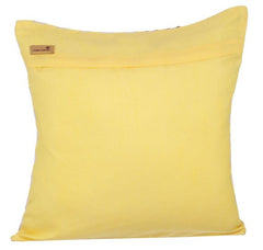 Unfolding Yellow - Yellow Art Silk Throw Pillow Cover