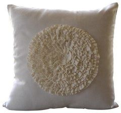 Vintage Bloom - White Suede Decorative Euro Sham