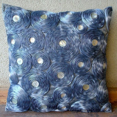 Vintage Paradise - Gray Art Silk Throw Pillow Cover