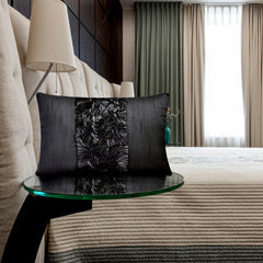 Vintage Black Love - Black Art Silk Lumbar Pillow Cover