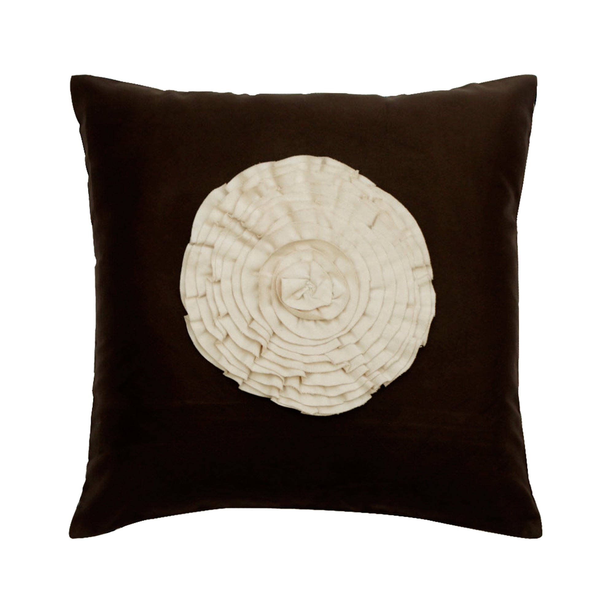 Brown Suede Throw Pillow Cover Vintage Blossoms