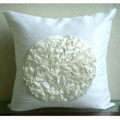 Vintageous - Ivory Suede Throw Pillow Cover