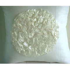 Vintageous - Ivory Suede Throw Pillow Cover