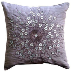 Silver Moons - Ivory Art Silk Decorative Euro Sham