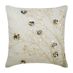 Wedding Bells - Ivory Silk Decorative Euro Sham