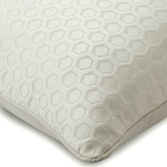 White Beehive - White Jacquard Silk Decorative Euro Sham