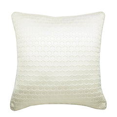 White Beehive - White Jacquard Silk Decorative Euro Sham