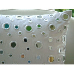 White Mirrors - White Cotton Canvas Throw Pillow Cover