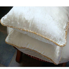 White Shimmer - White Velvet Decorative Euro Sham