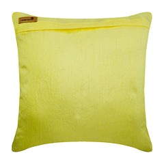 White Wildflower - Yellow Art Silk Throw Pillow Cover