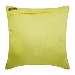 White Wildflower - Yellow Art Silk Decorative Euro Sham