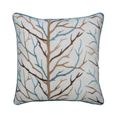 Winter Love Tree - Blue Jacquard Silk Decorative Euro Sham