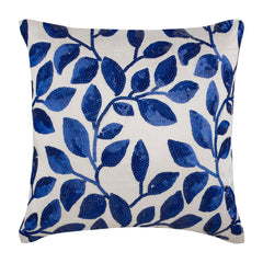 Royal Song - Royal Blue Art Silk Throw Pillow Cover