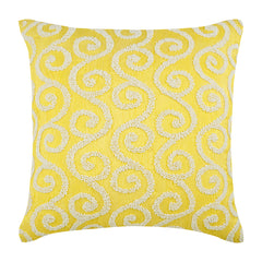 Yellow Flavor - Yellow Art Silk Decorative Euro Sham