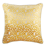 Yellow Scroll All The Way - Mimosa Yellow Burnout Velvet Decorative Euro Sham
