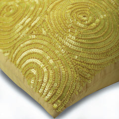 Yellow Touch - Yellow Art Silk Throw Pillow Cover