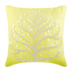 Yellow Tree - Yellow Art Silk Decorative Euro Sham