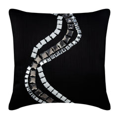 Zigs N Zags Black Throw Pillow Cover