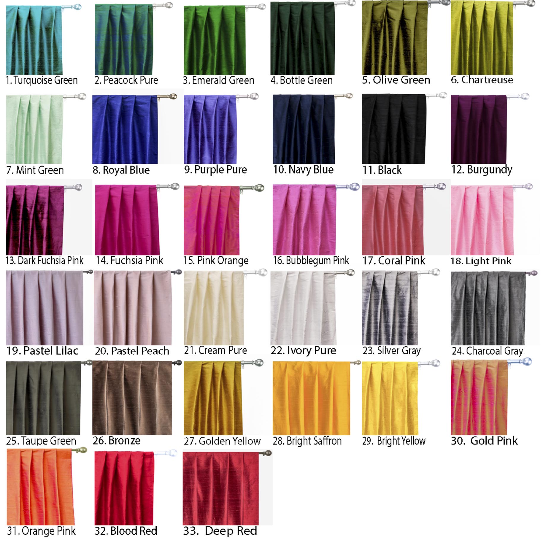 Chartreuse Pure Silk Dupioni Curtain Panels