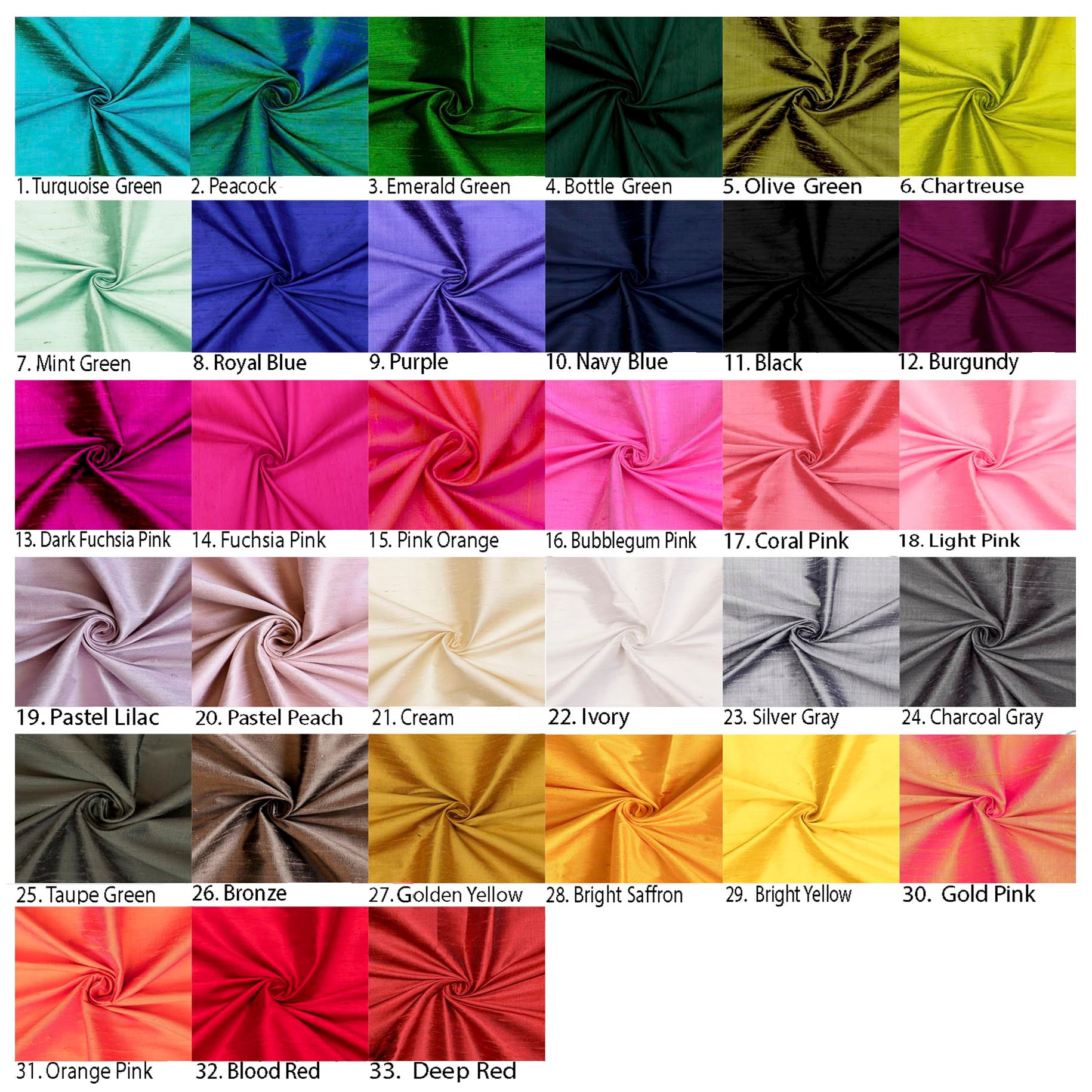 Black 100% Pure Silk Dupioni Fabric By The Yard